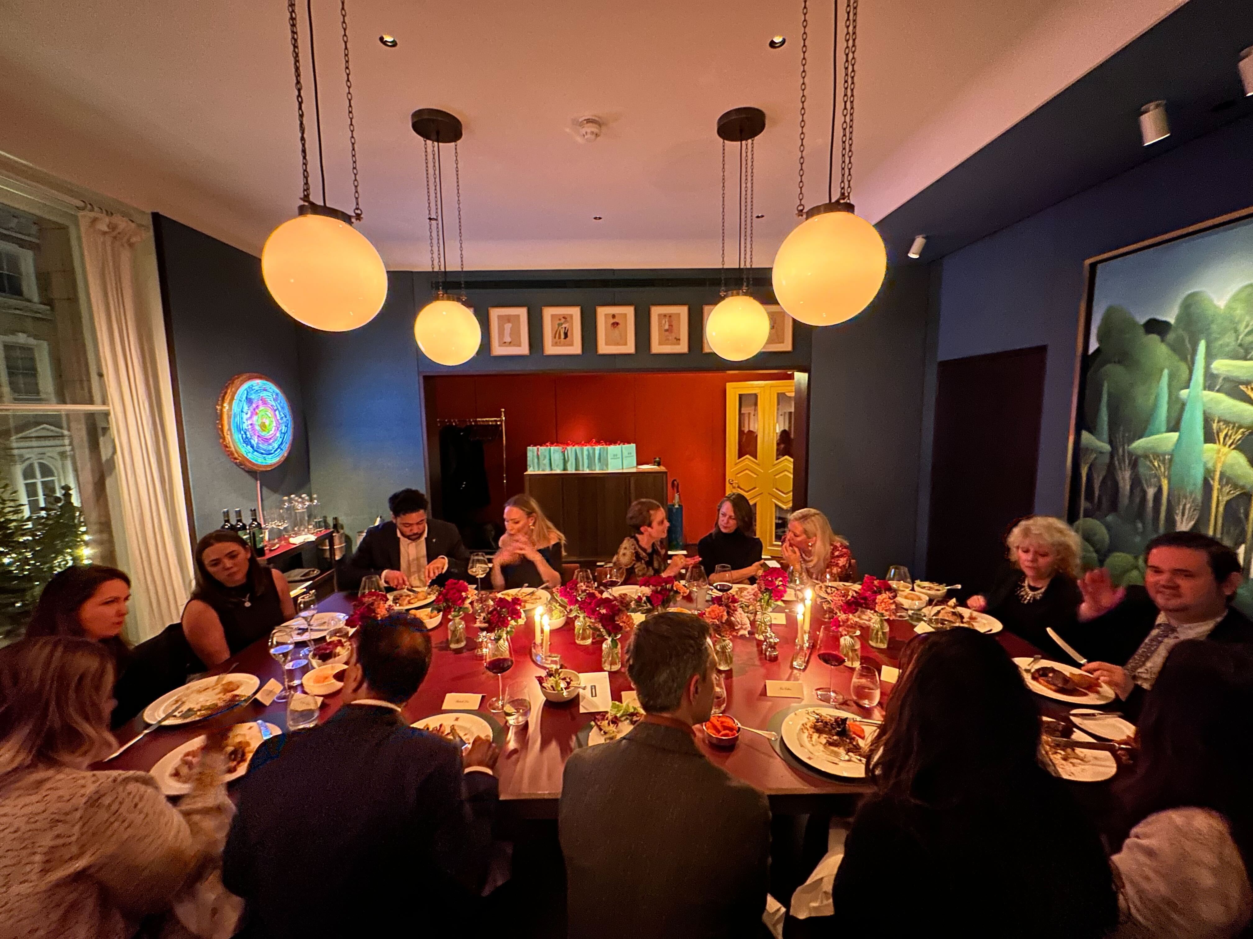 Dining room setting at Mount St. Restaurant in London