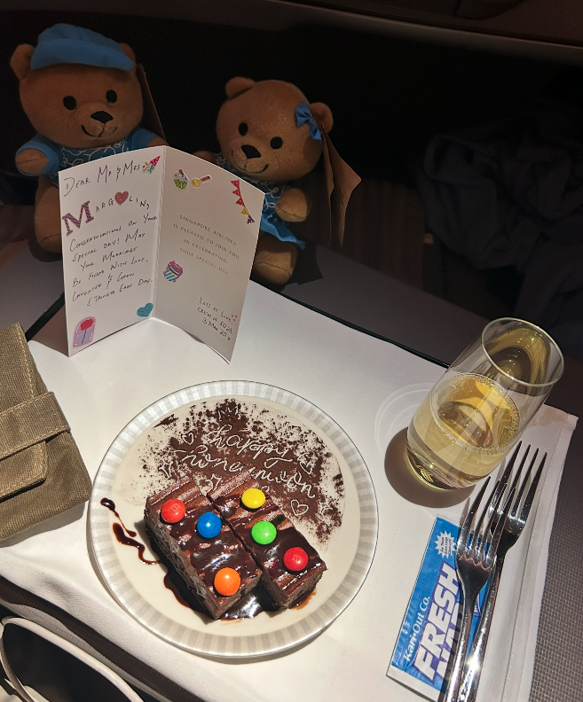 Honeymoon gift from Singapore Airlines crew